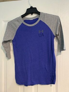 Under Armour Royal Blue & Heather Gray Raglan Tee